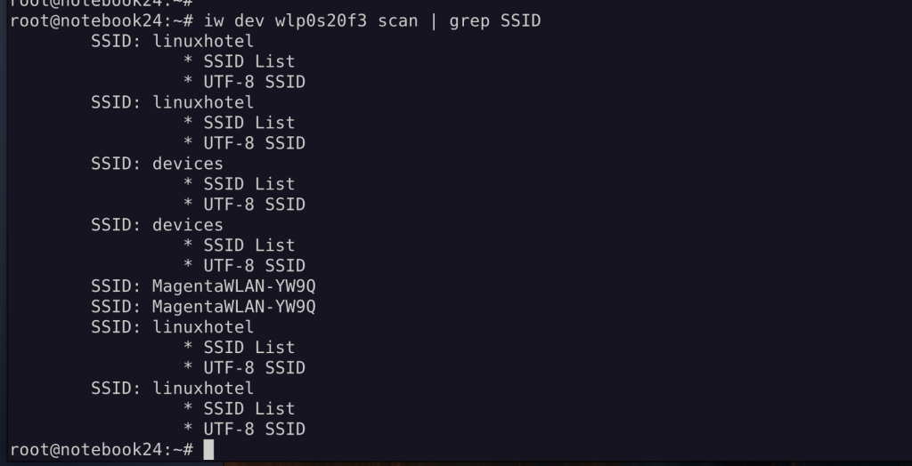 iw wlan scan