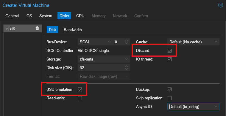 Create VM - Disk