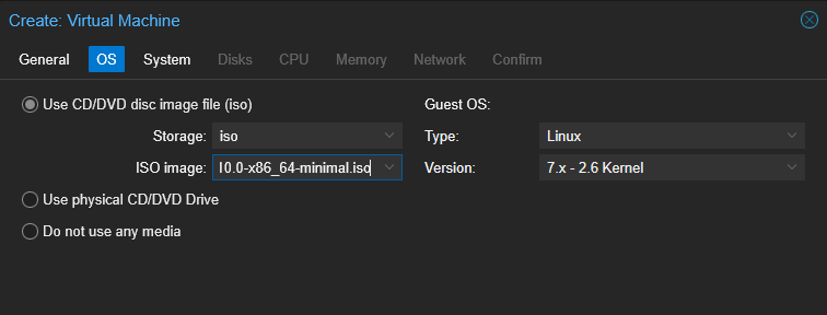 Create VM - OS
