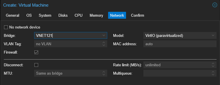 Create VM - Network
