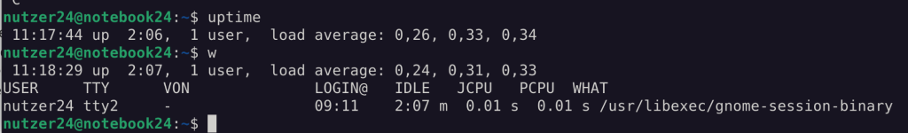 uptime / w