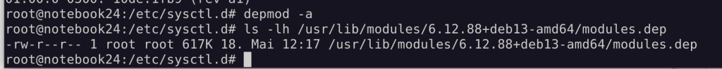 module dependencies neu aufgebaut
